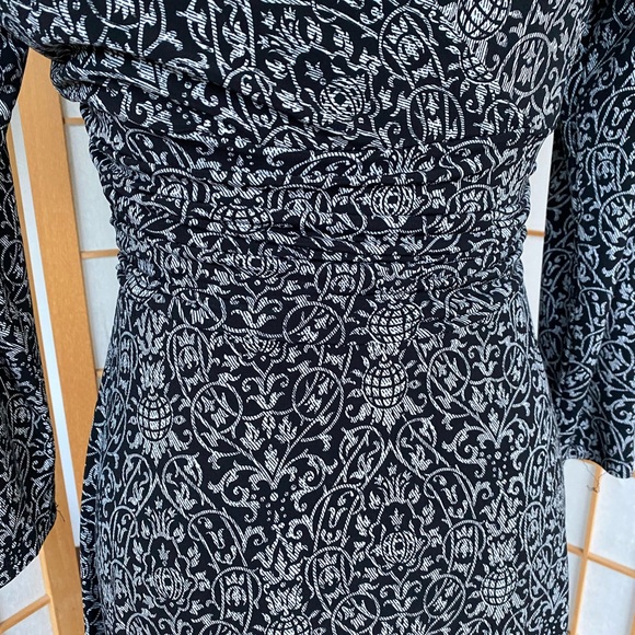 Maggy London Black Print Dress SZ 10 - Picture 9 of 13